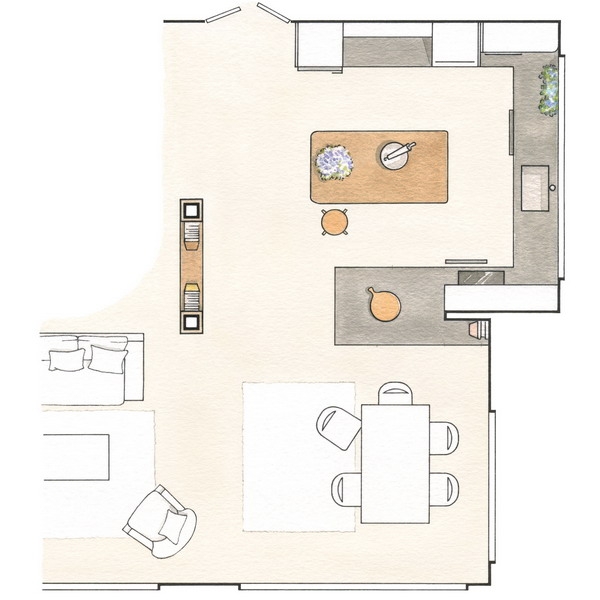 2 гостиные с прилегающими зонами, идеи и планы комнат